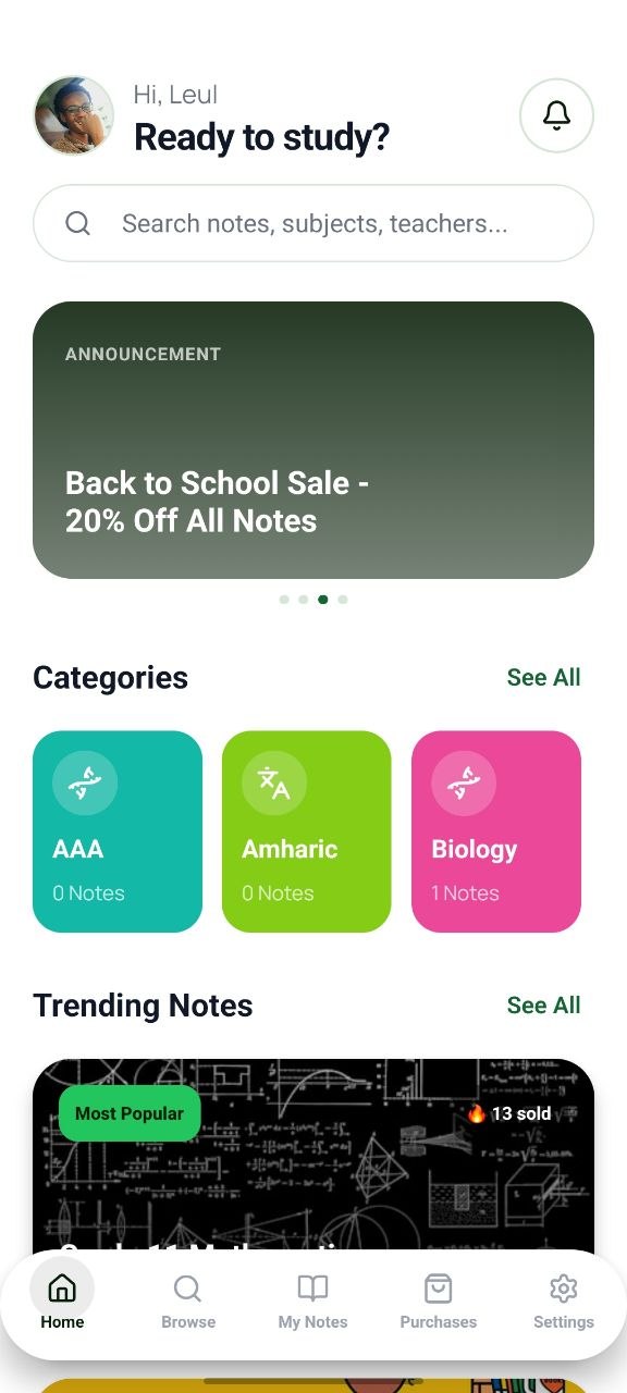 NoteAy Launches Ethiopia's First 0% Commission Study Marketplace